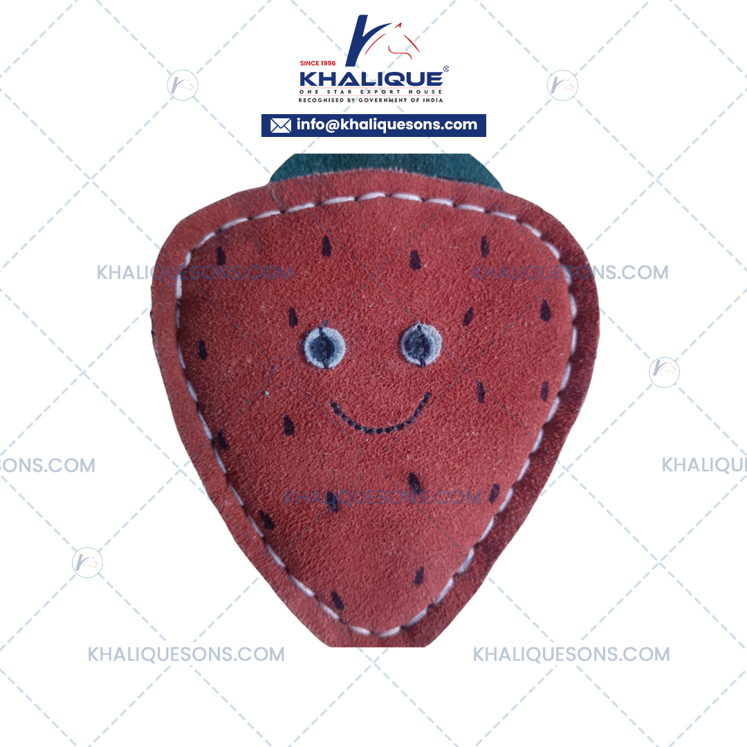 Suede Leather StrawBerry Toy For Dog