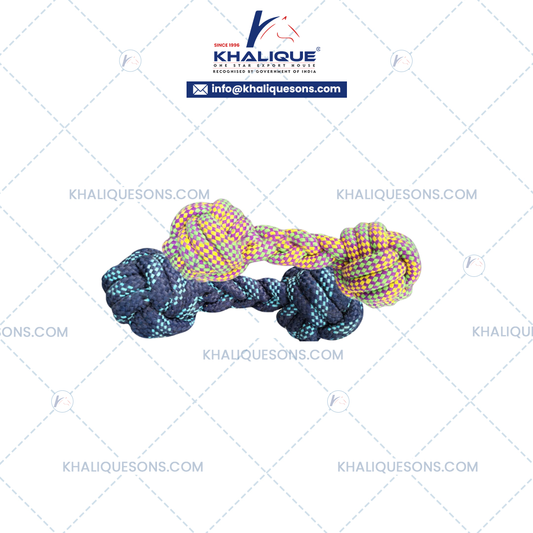 Cotton Two end with Ball Knotted Ball Chew Rope