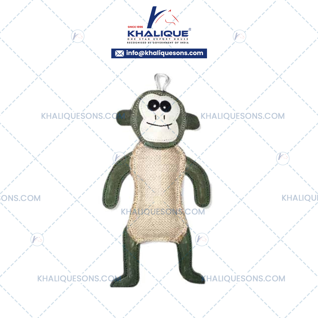 Suede Leather Monkey Toy For Dog