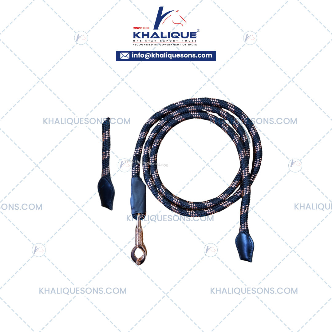 Horse Micro Zari Lead with Leather End