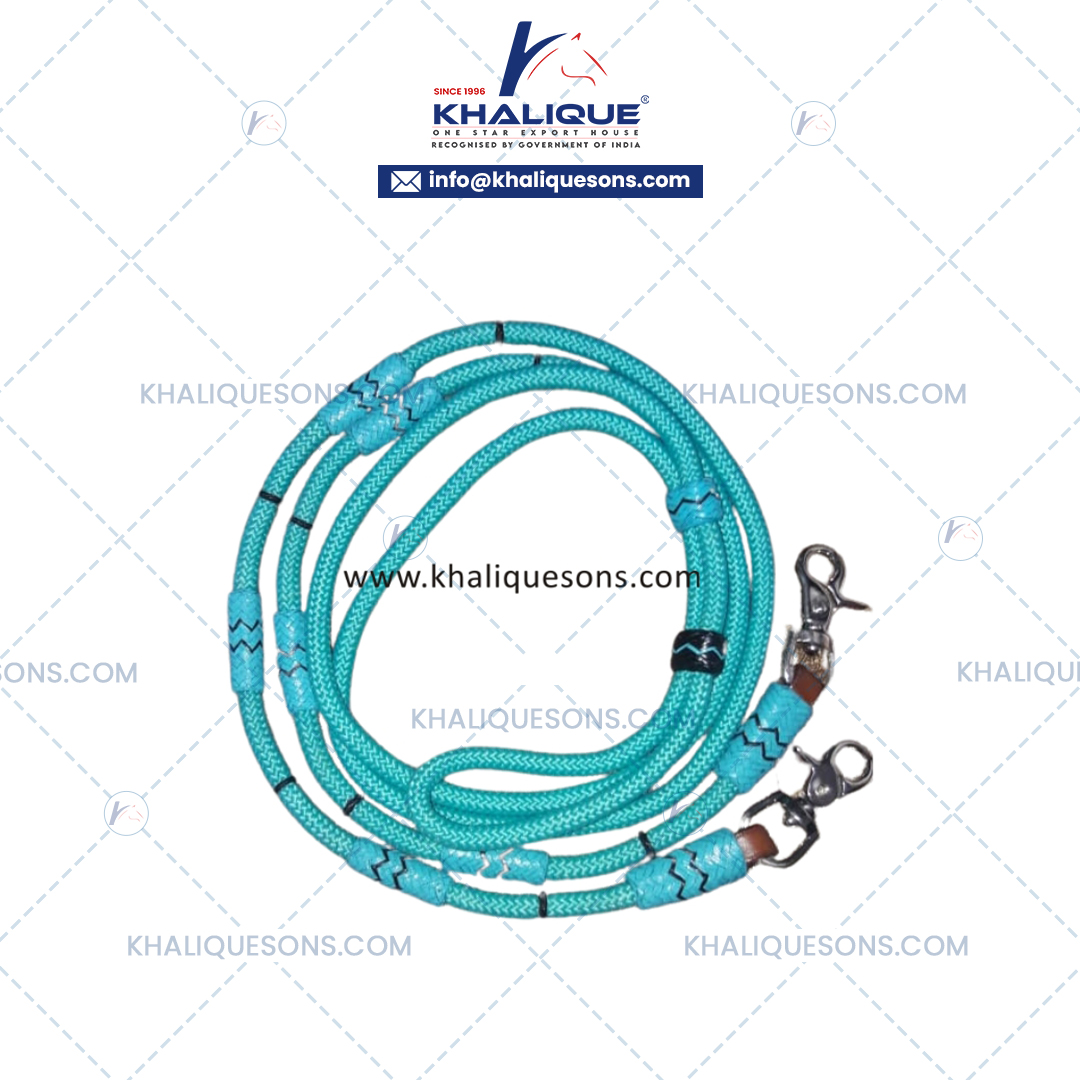 Turquoise Braided Horse Reins