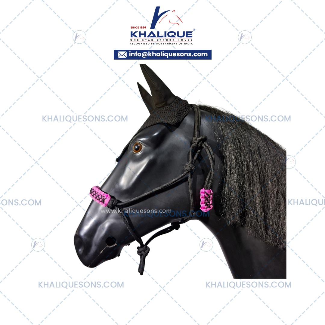 Horse Black-Pink Rope Halter