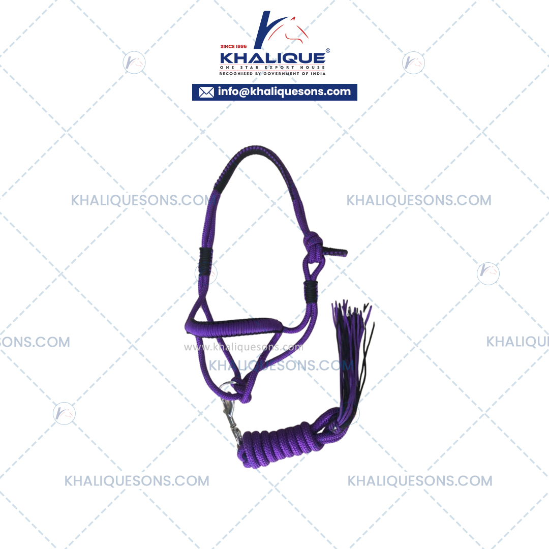 Horse Purple Rope Halter w Rope