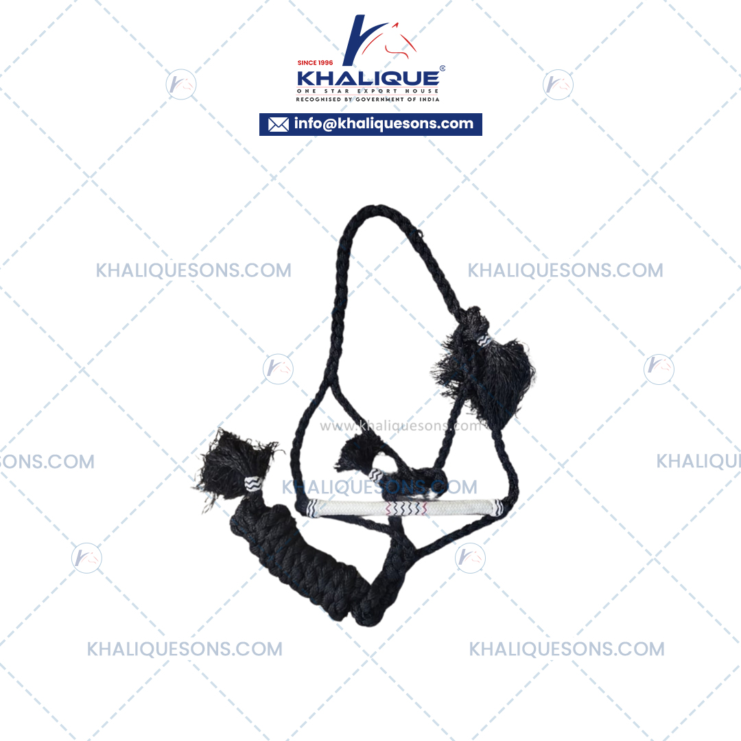 Black Rope Halter w Rope