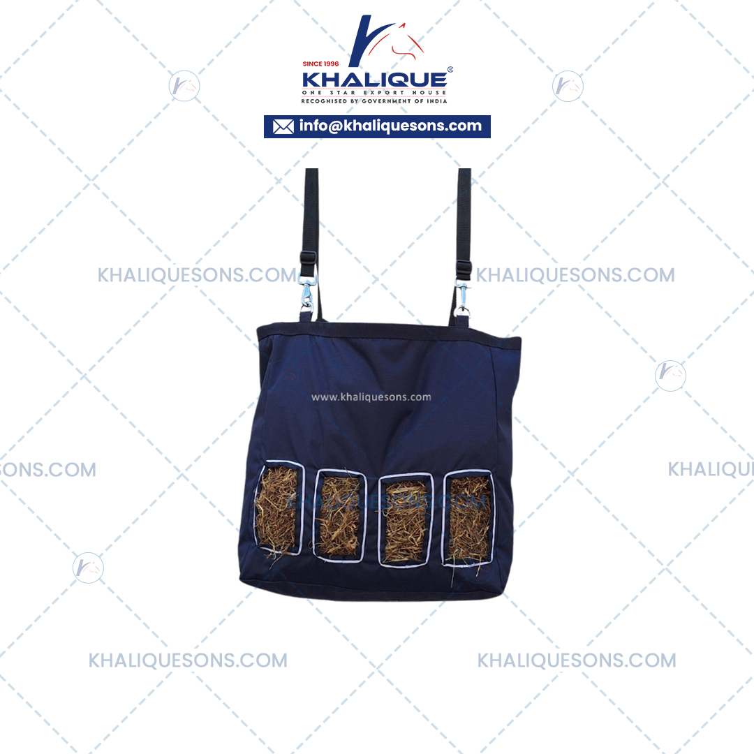 600d Ribstop Hay Bag Navy-White with 4 Holes