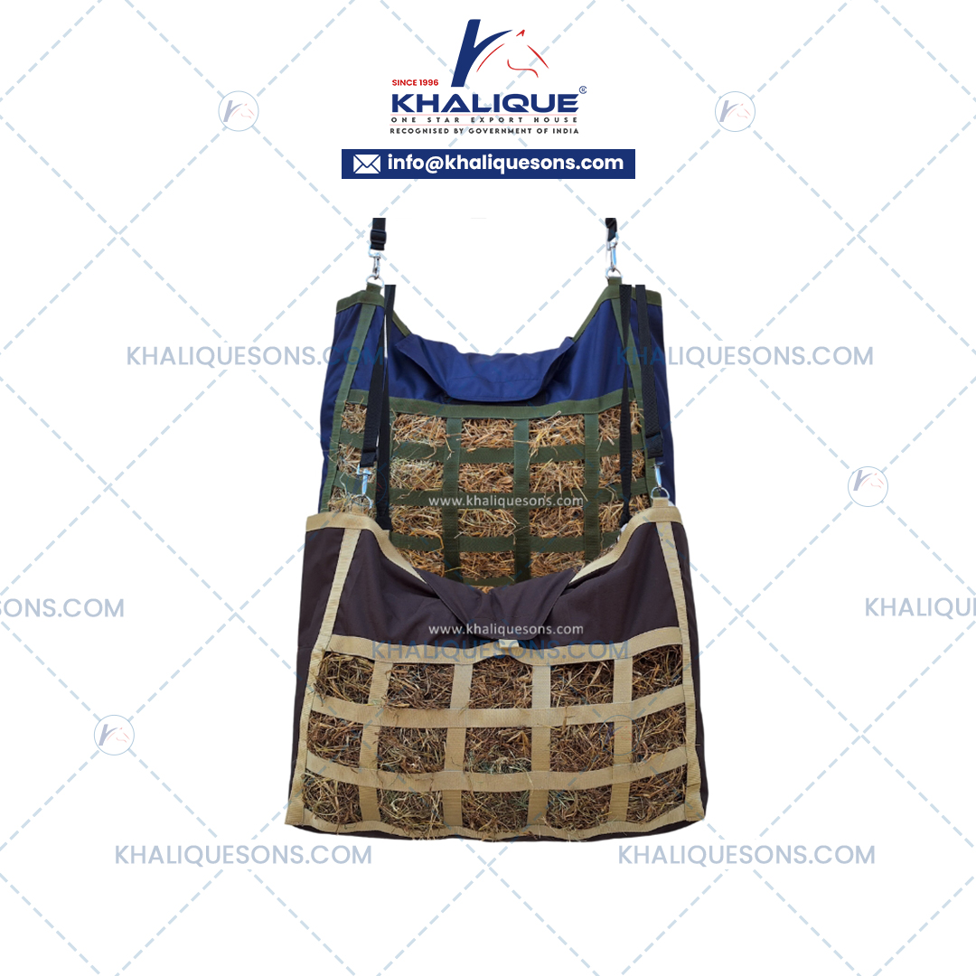 600d Ribstop Hay Bag Navy-Green Rectangle Design