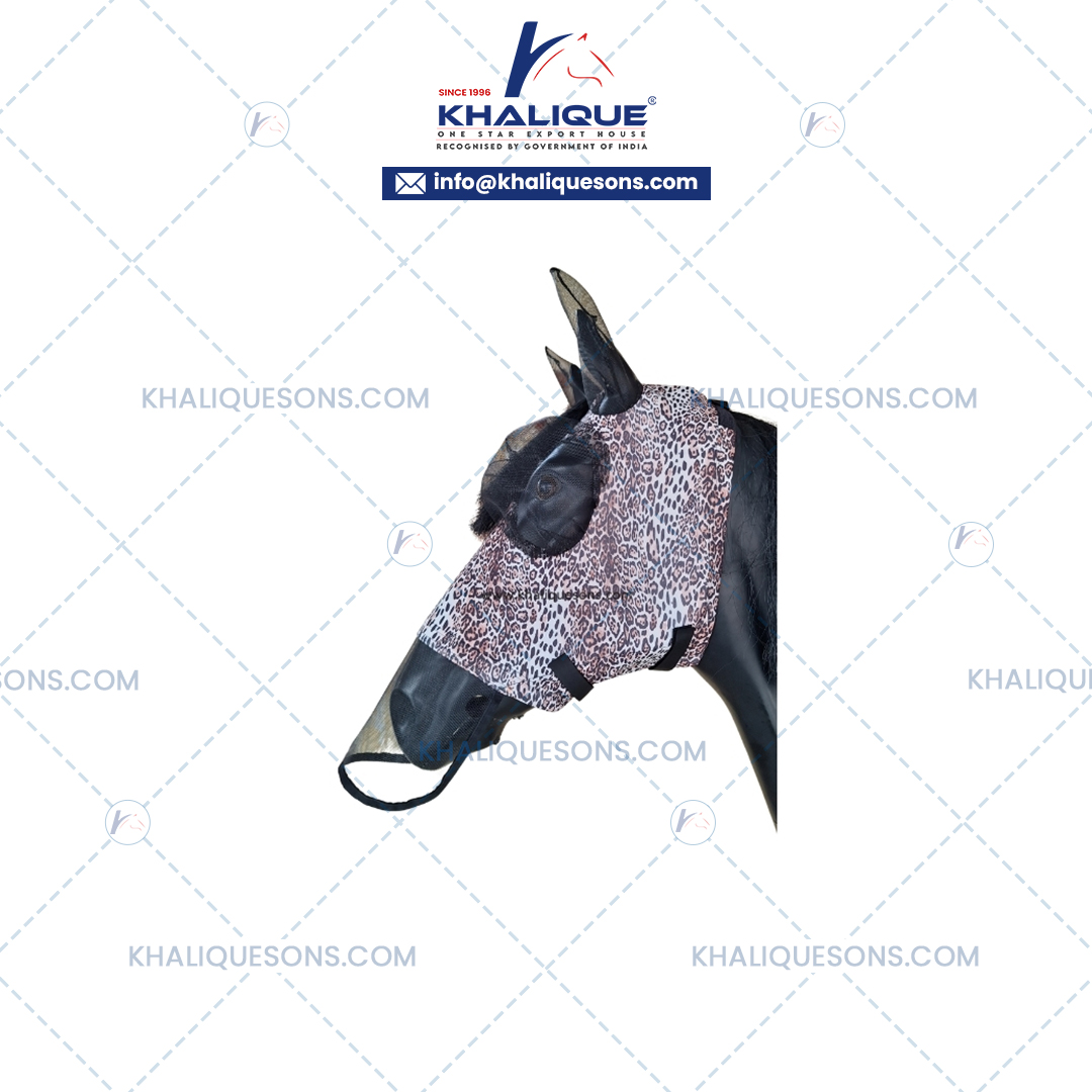 Horse Printed Fly Mask with Nose